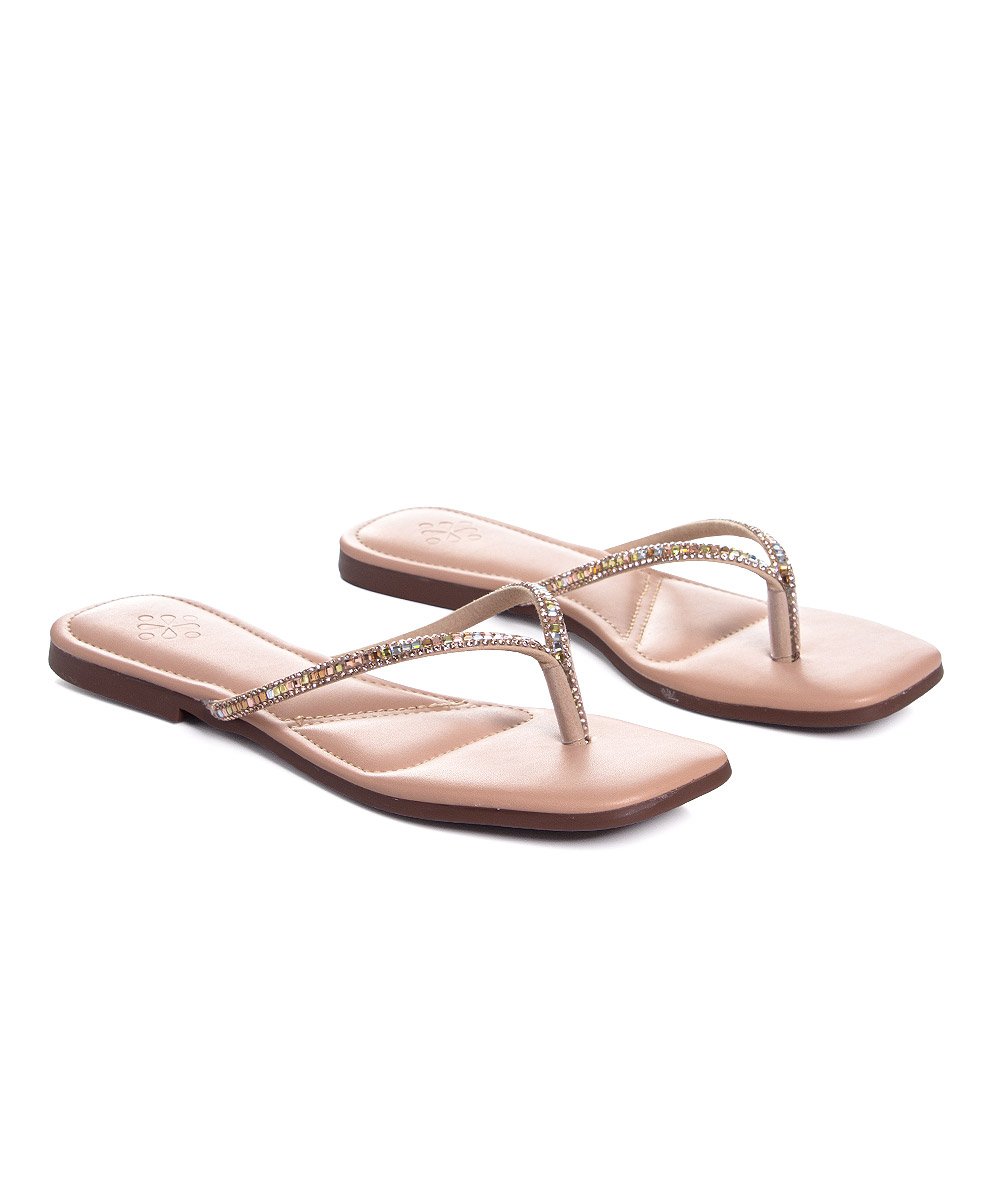 Tamanco Rasteira Pixolé Strass. Rose Rose 4