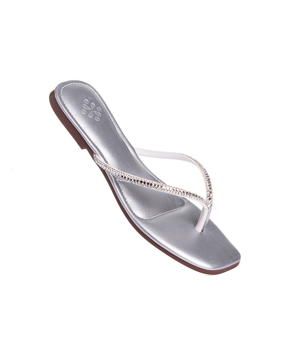 Tamanco Rasteira Pixolé Strass. Prata Prata 3