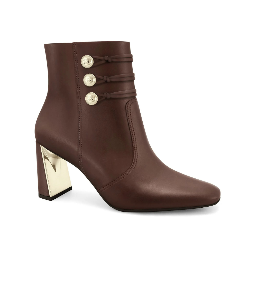 Bota Ramarim Rum Cano Baixo Salto Alto Marrom