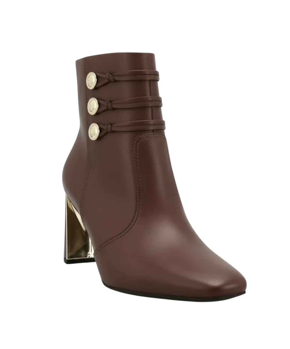 Bota Ramarim Rum Cano Baixo Salto Alto Marrom Marrom 3