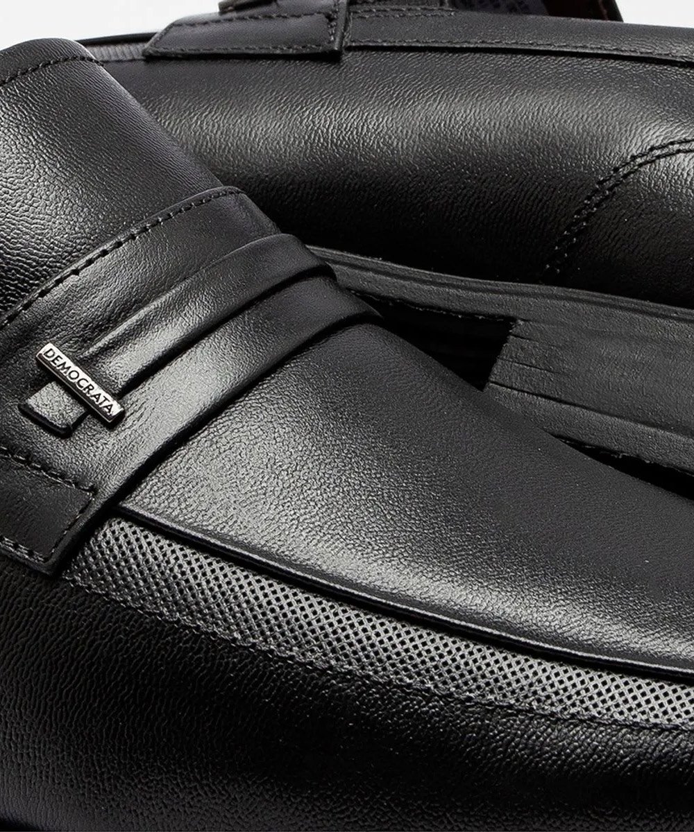 Sapato Masculino Democrata Unique Couro Preto Preto 3