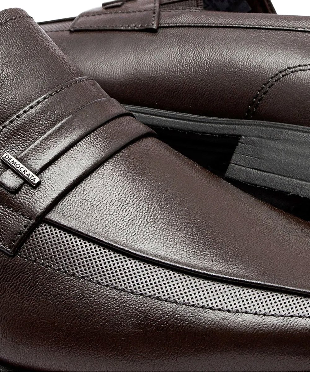 Sapato Masculino Democrata Unique Couro Café Marrom 3