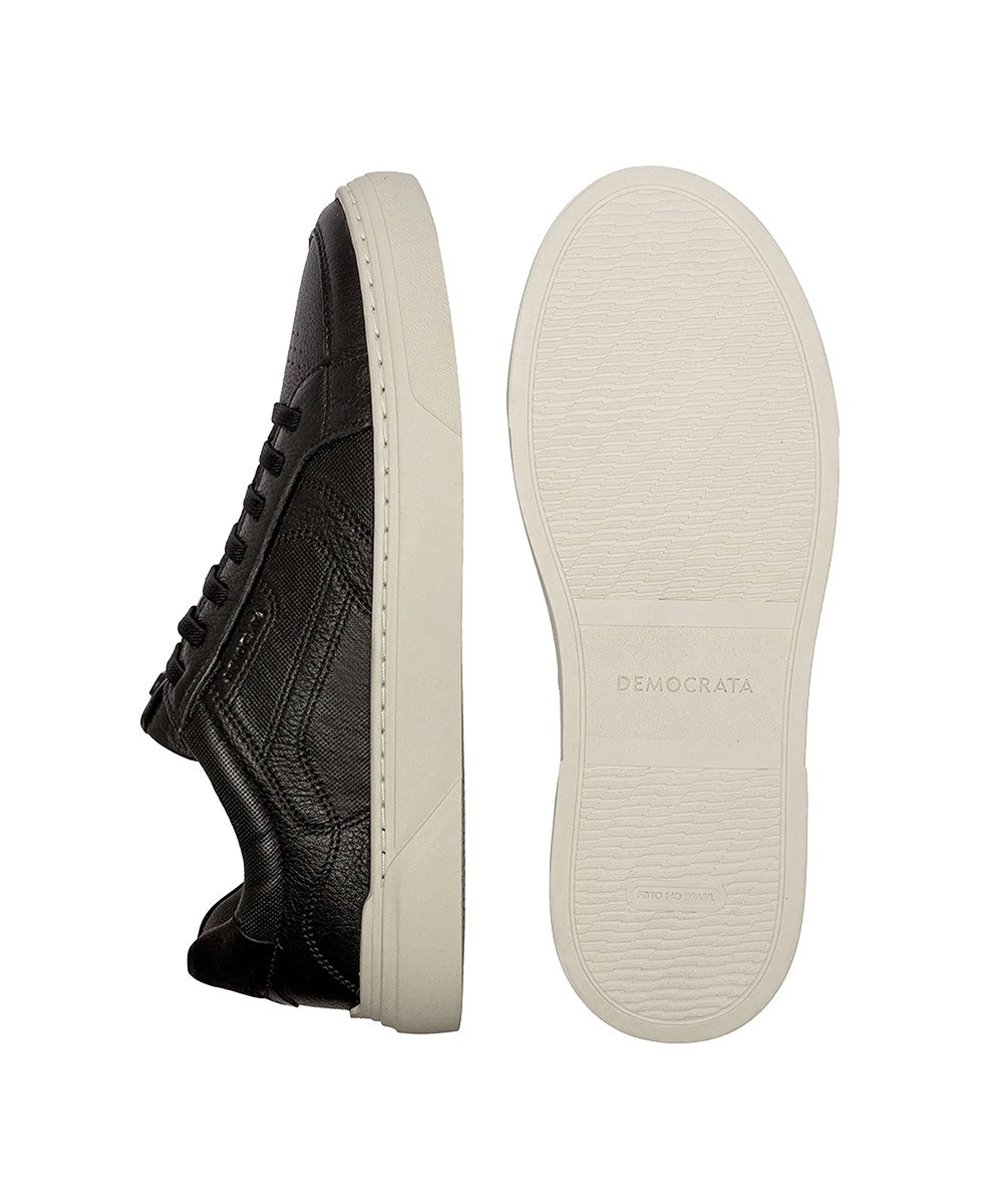 Tênis Masculino Democrata Bill Couro Preto Preto 4