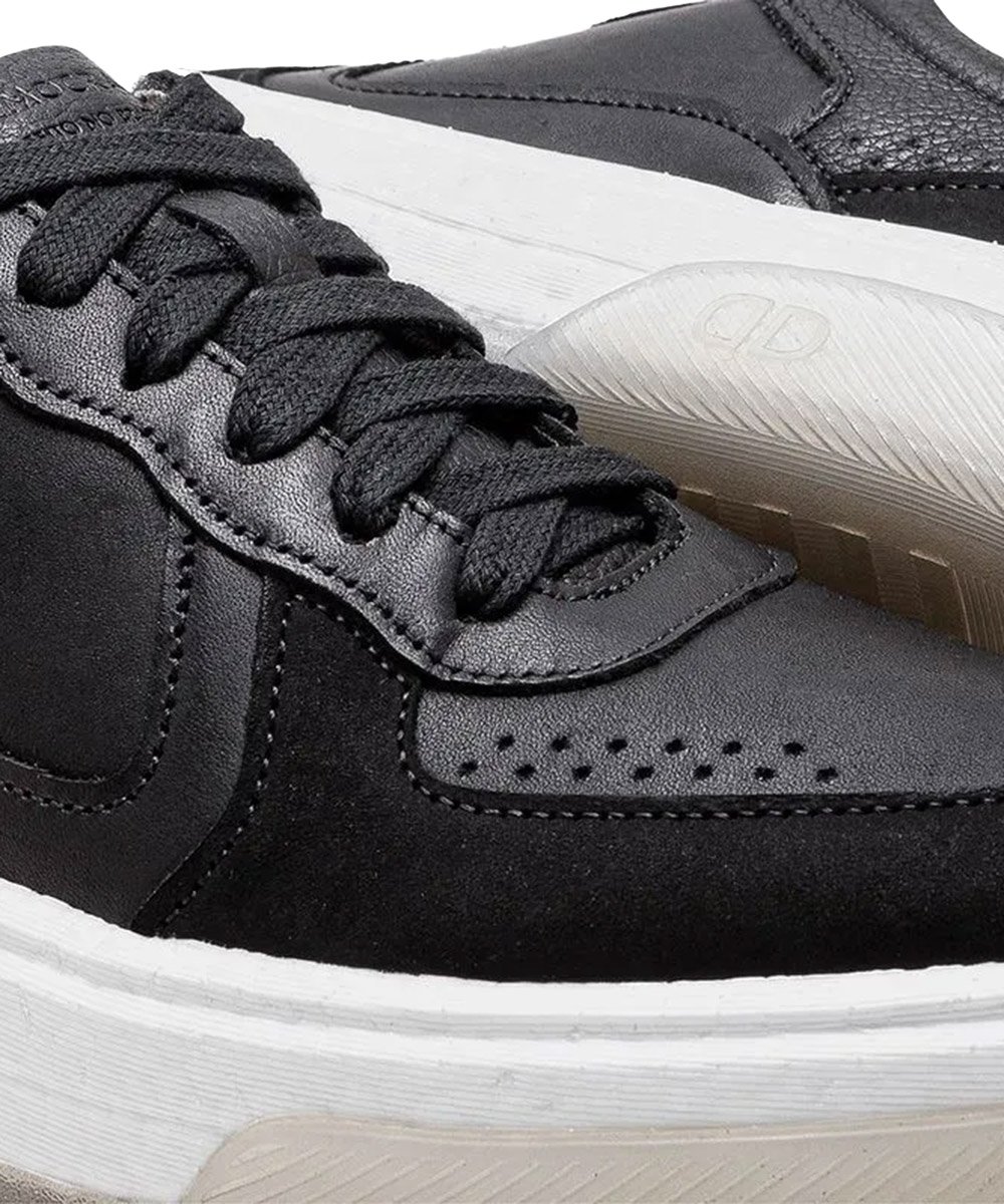 Tênis Masculino Democrata Beat Pulse Couro Preto Preto 3