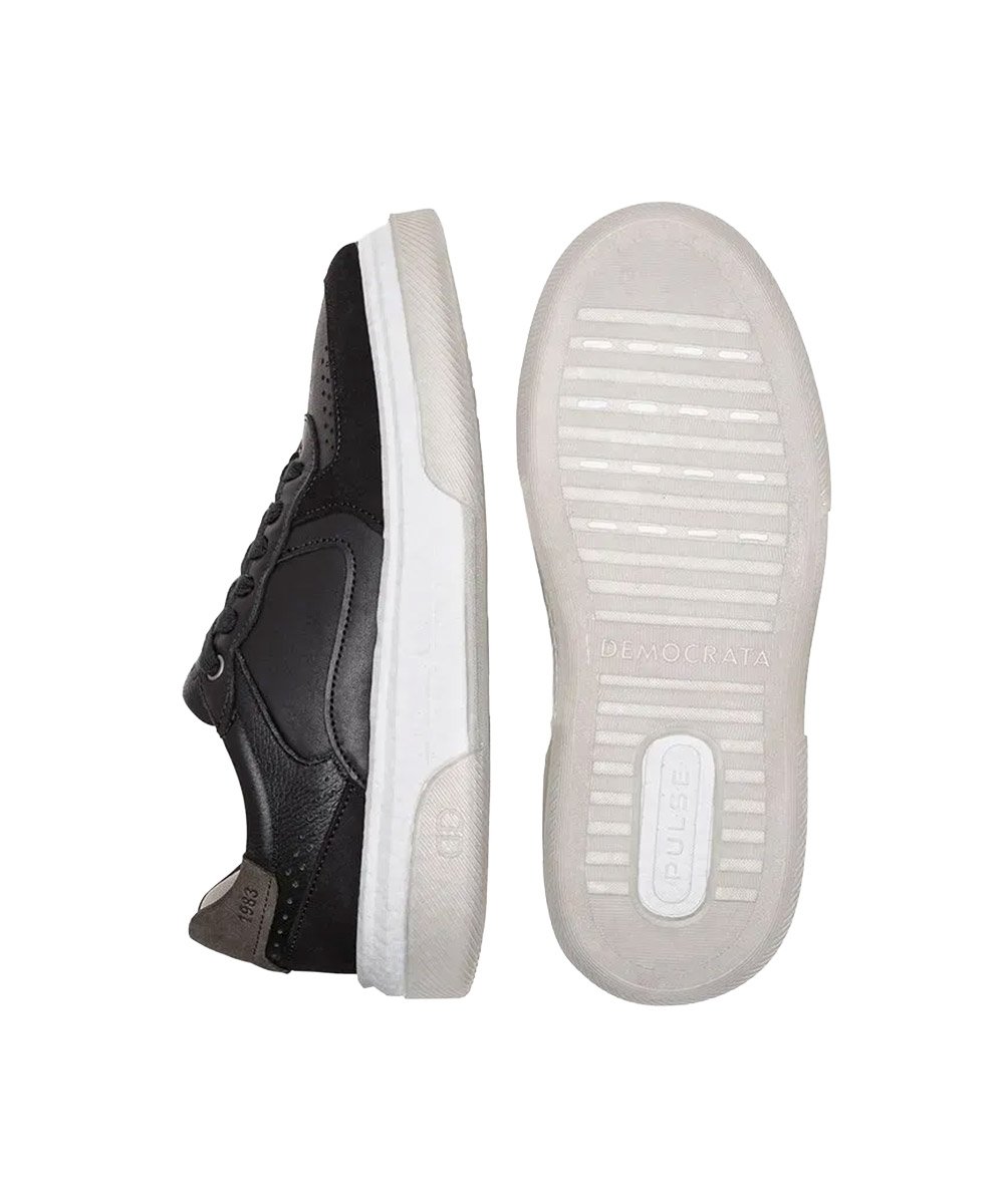 Tênis Masculino Democrata Beat Pulse Couro Preto Preto 4
