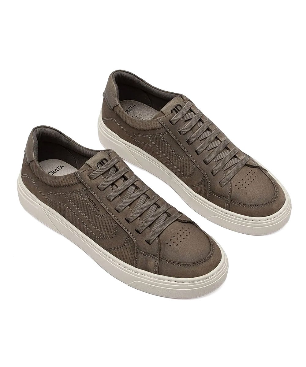 Tênis Masculino Democrata Bill Couro Marrom Marrom 2