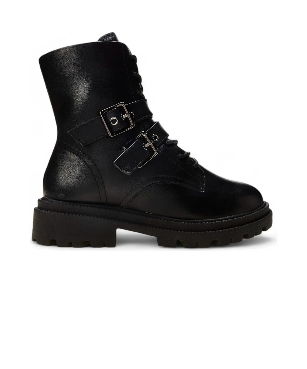 Bota Coturno Ramarim Cano Curto com Fivela Preto