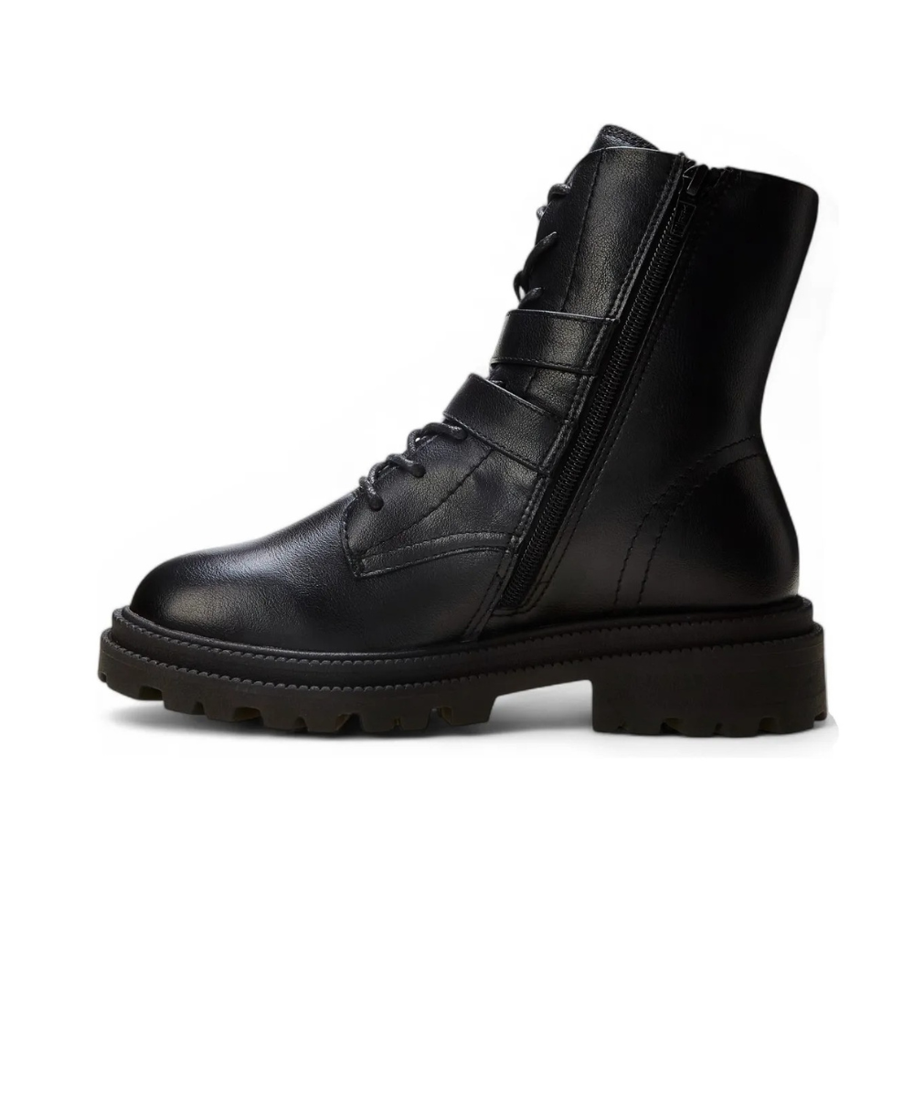 Bota Coturno Ramarim Cano Curto com Fivela Preto Preto 4