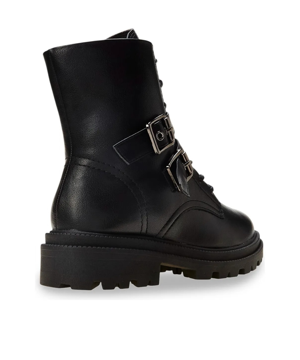 Bota Coturno Ramarim Cano Curto com Fivela Preto Preto 5