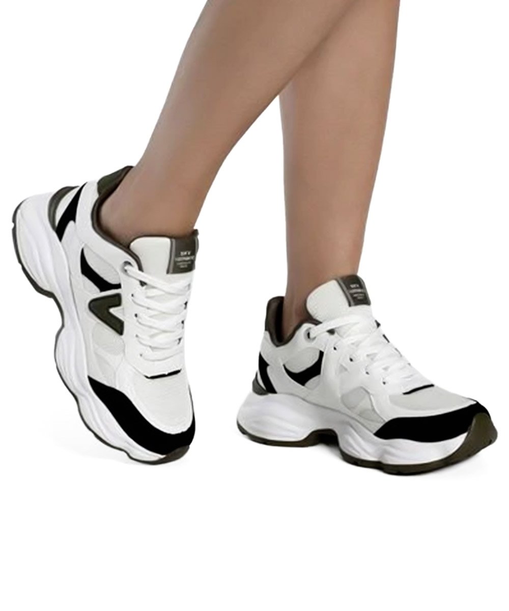 Tênis Feminino Via Marte Chunky Casual Preto/Branco Branco 4