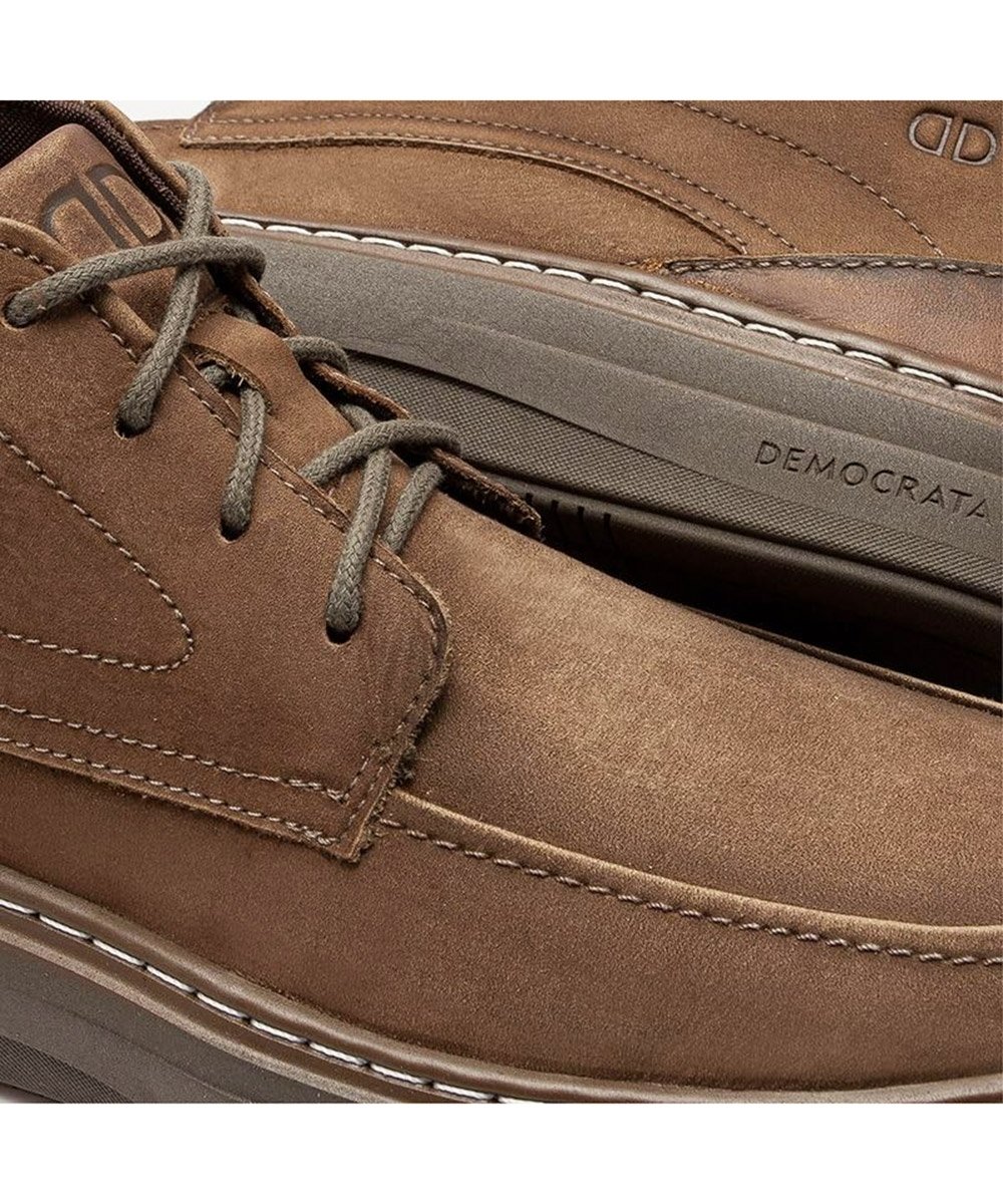 Bota Masculina Democrata Grid Couro Castanho Castanho 3