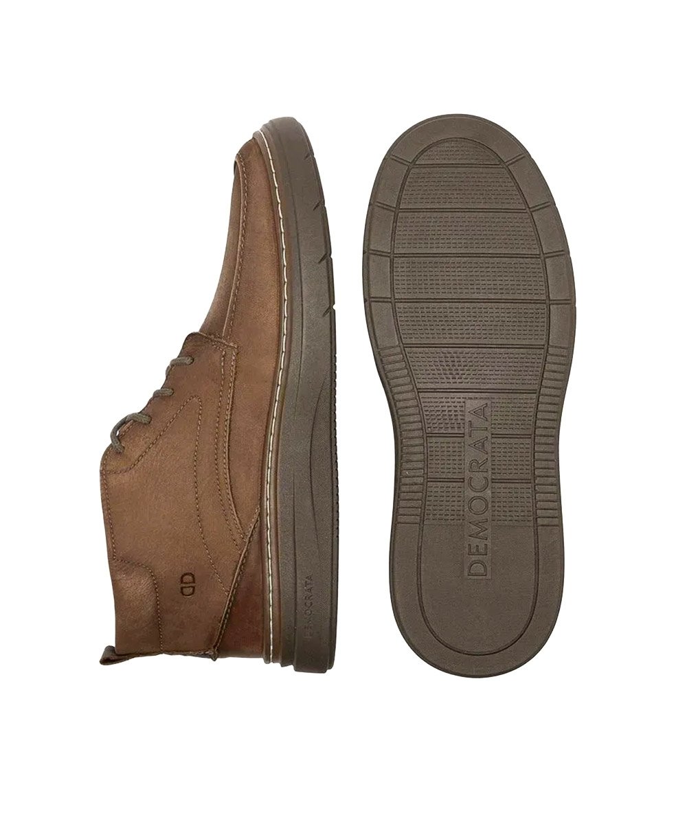 Bota Masculina Democrata Grid Couro Castanho Castanho 4