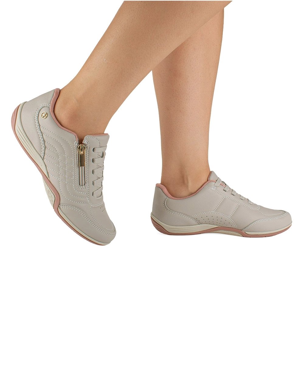 Tênis Feminino Kolosh Casual Ziper Cinza Cinza 7