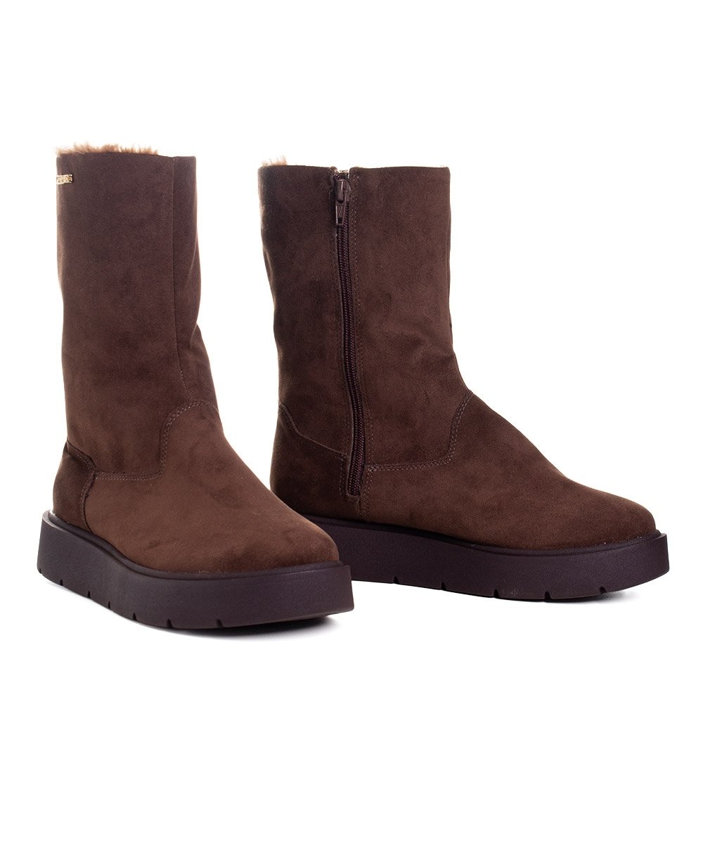 Bota Feminina Quiz Forrada Pelos Inverno Marrom Marrom 4