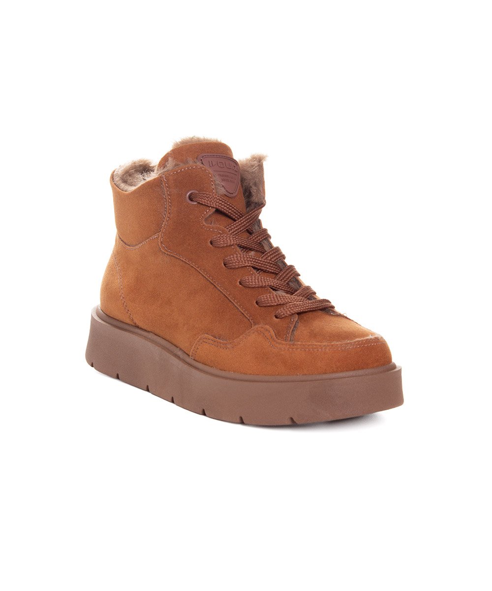 Tênis Cano Alto Quiz Feminino Forrado Camel Marrom 3