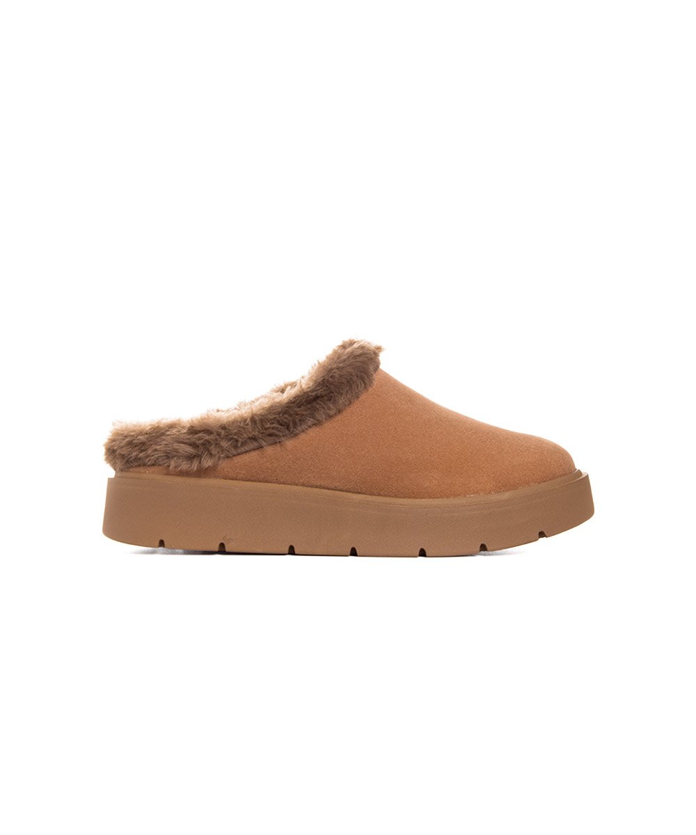 Mule Feminino Quiz Clog Forrado Camel Marrom 2