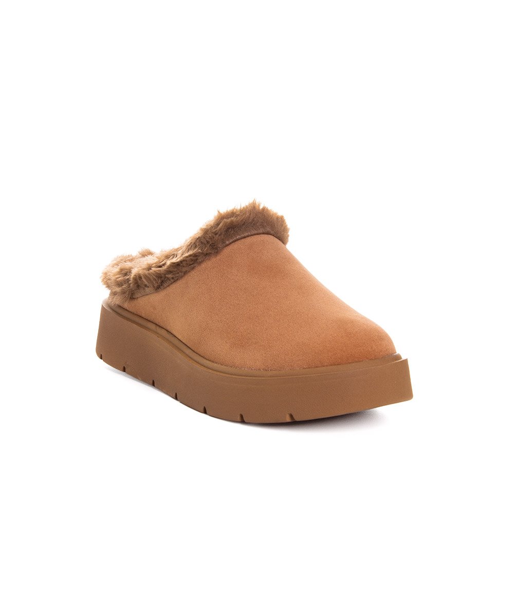 Mule Feminino Quiz Clog Forrado Camel Marrom 4