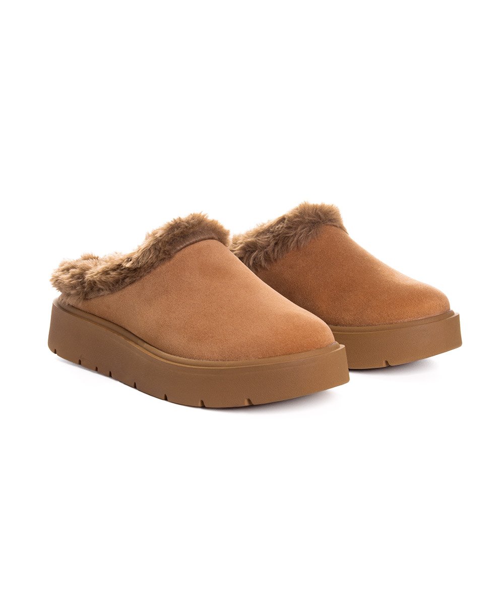 Mule Feminino Quiz Clog Forrado Camel Marrom 5