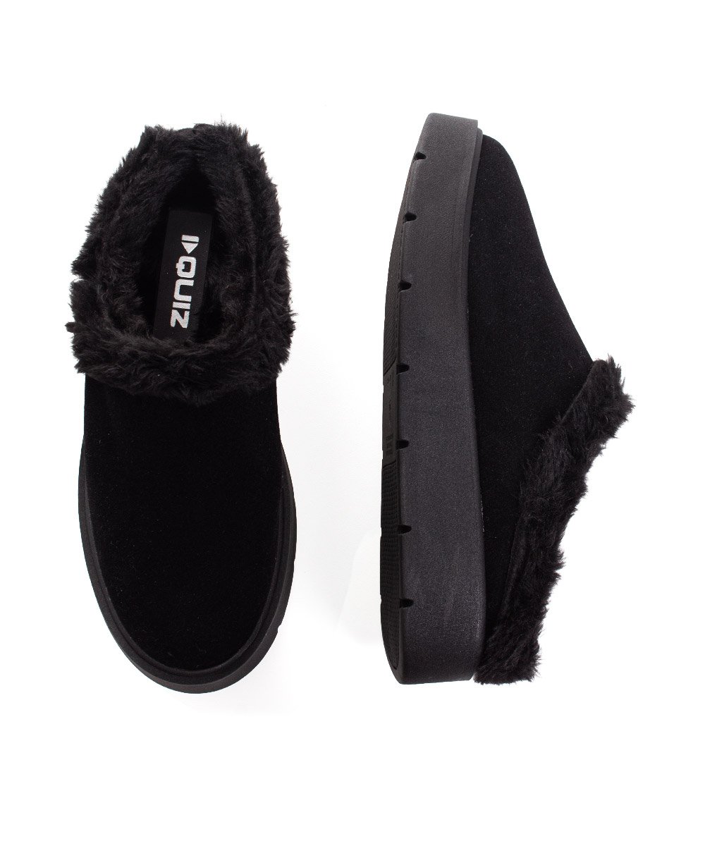 Mule Feminino Quiz Clog Forrado Preto Preto 5