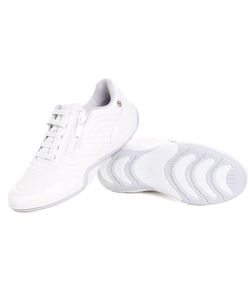 Tênis Feminino Kolosh Casual Ziper Branco Branco 5