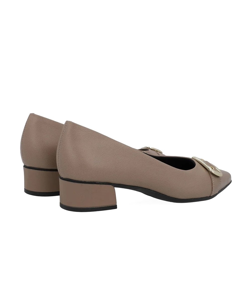 Sapato Scarpin Usaflex Bico Fino Couro Taupy Taupy 4