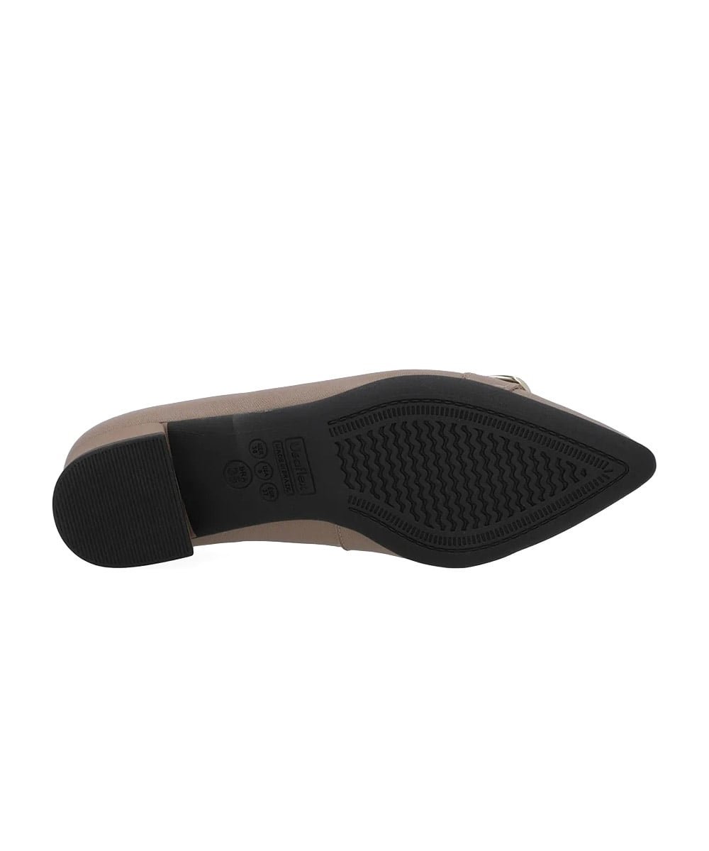 Sapato Scarpin Usaflex Bico Fino Couro Taupy Taupy 5