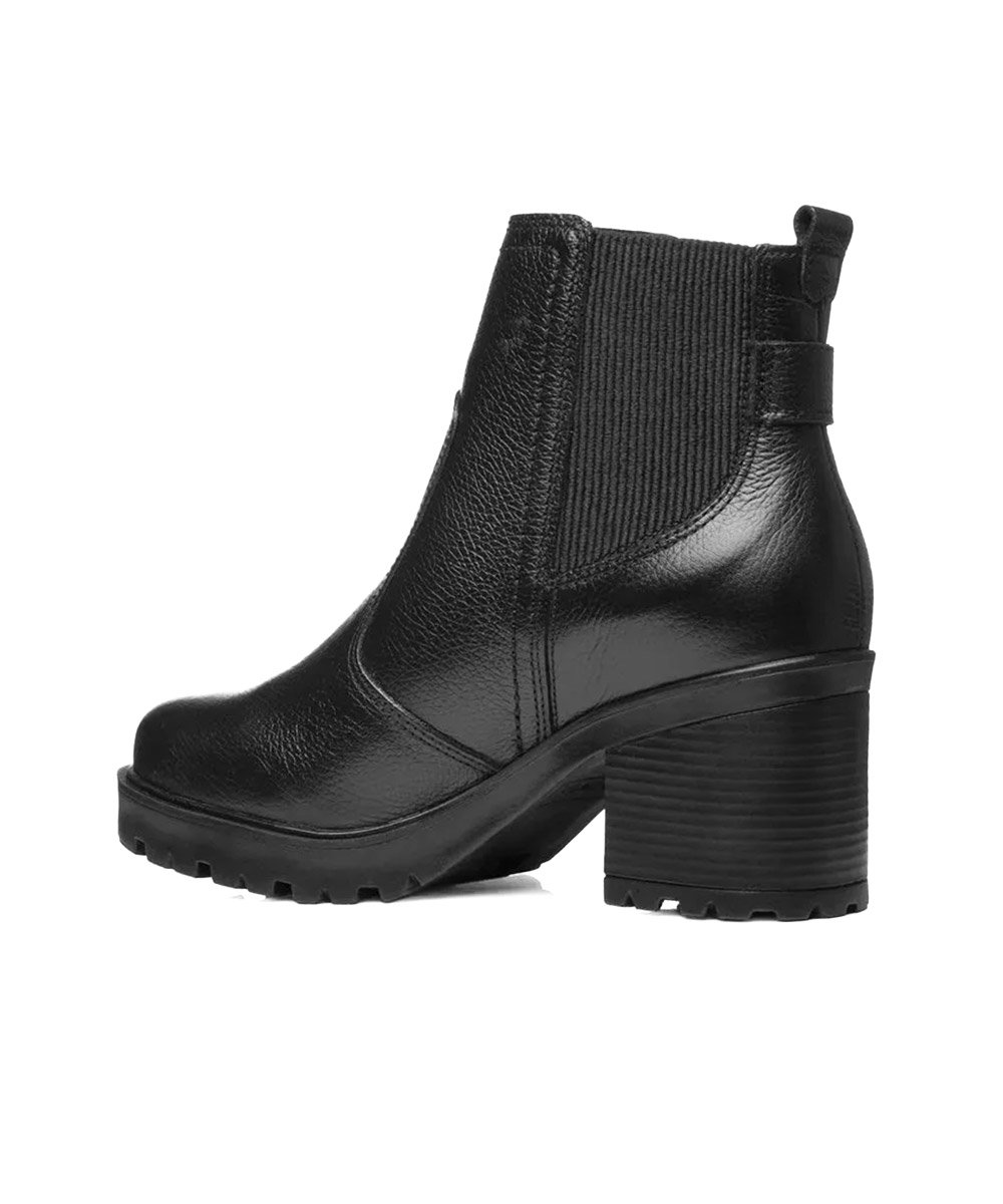 Bota Feminina Pegada Salto Bloco Couro Preto Preto 2