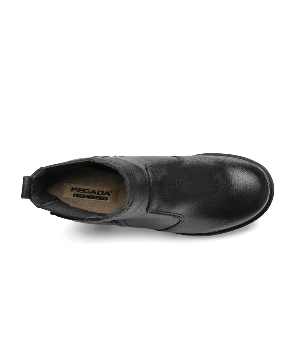 Bota Feminina Pegada Salto Bloco Couro Preto Preto 4