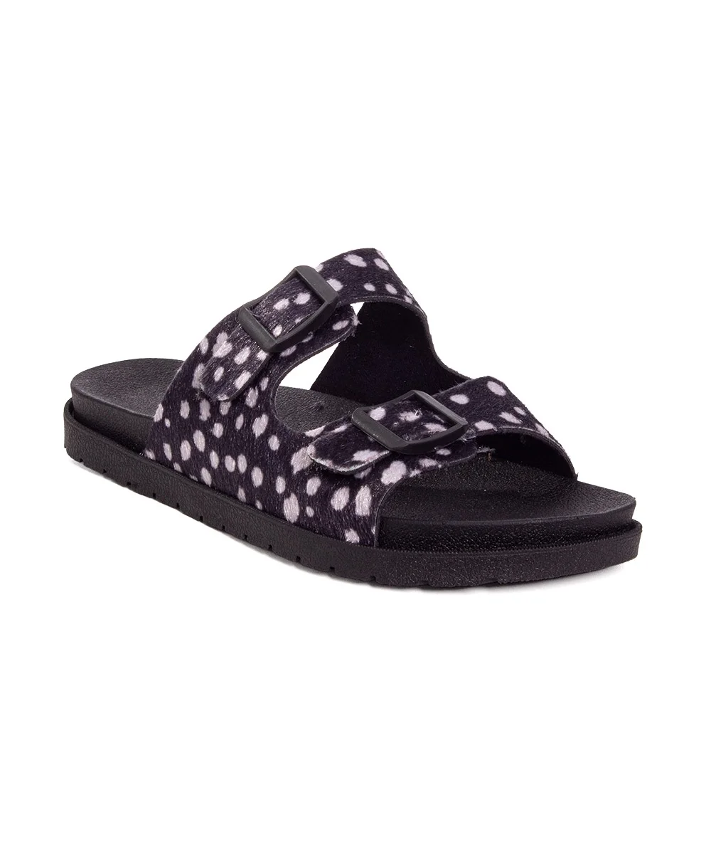 Tamanco Pixolé Flatform Fivelas Animal Print Preto Preto 2