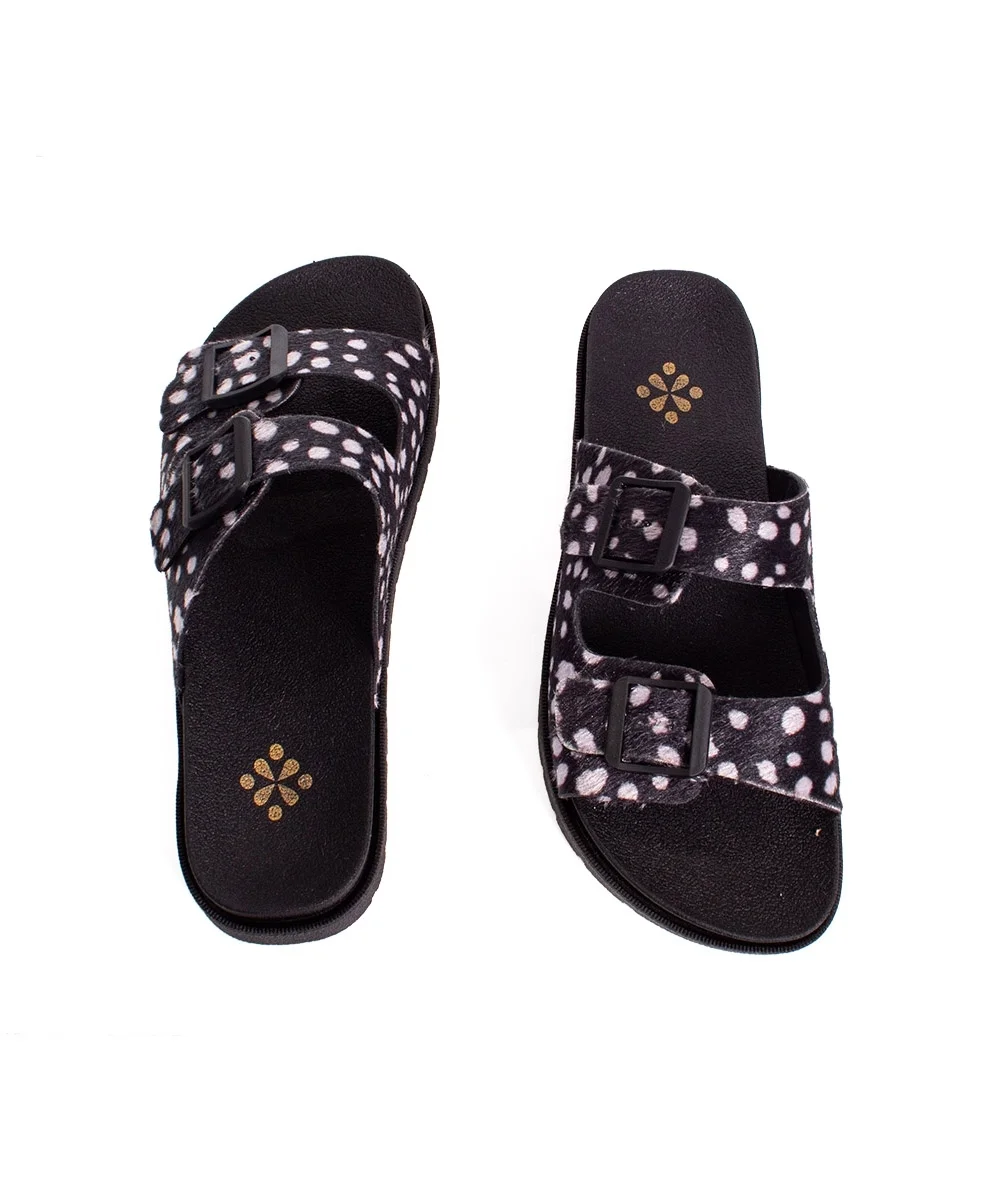 Tamanco Pixolé Flatform Fivelas Animal Print Preto Preto 5