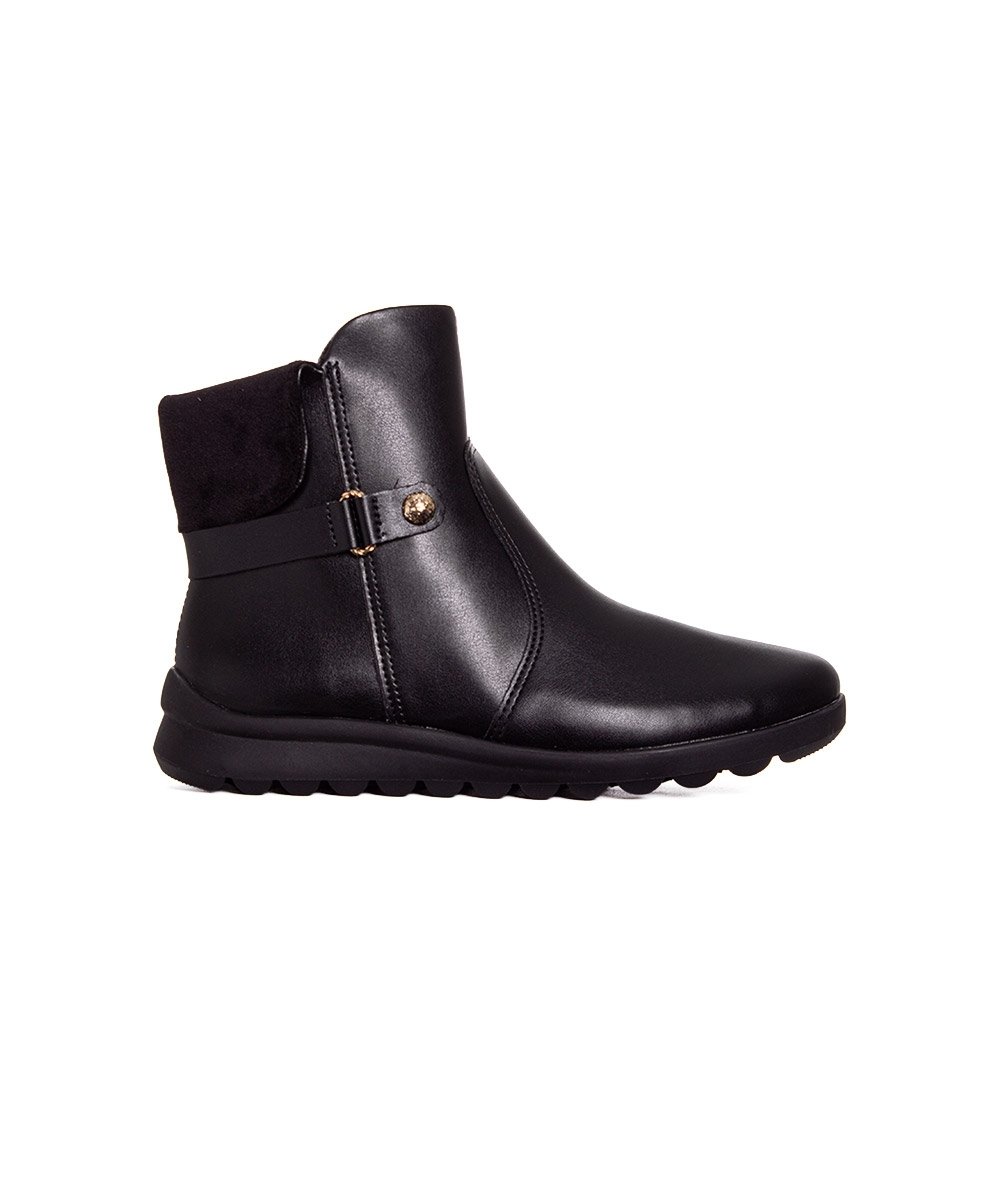 Bota Cano Curto Comfortflex Ziper Preto