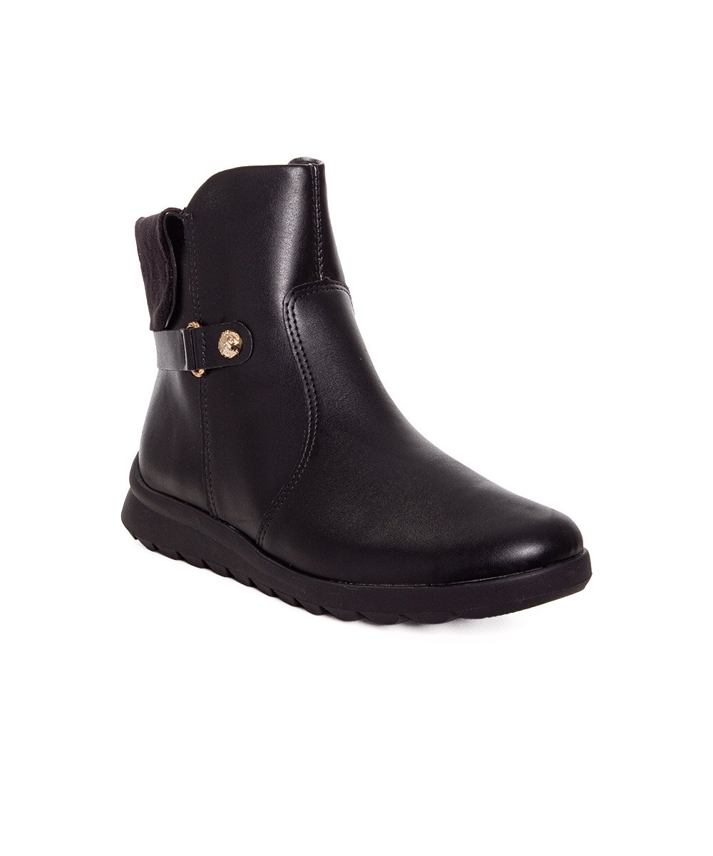 Bota Cano Curto Comfortflex Ziper Preto Preto 2