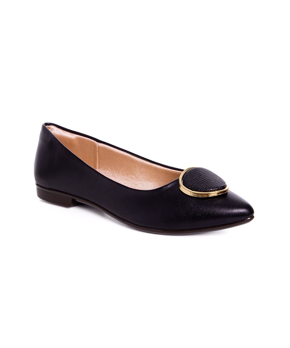 Sapatilha Feminina Pixolé Bico Fino Preto Preto 2