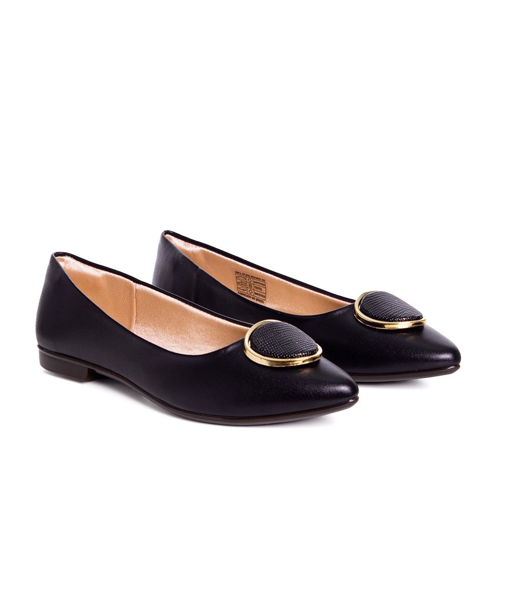 Sapatilha Feminina Pixolé Bico Fino Preto Preto 3