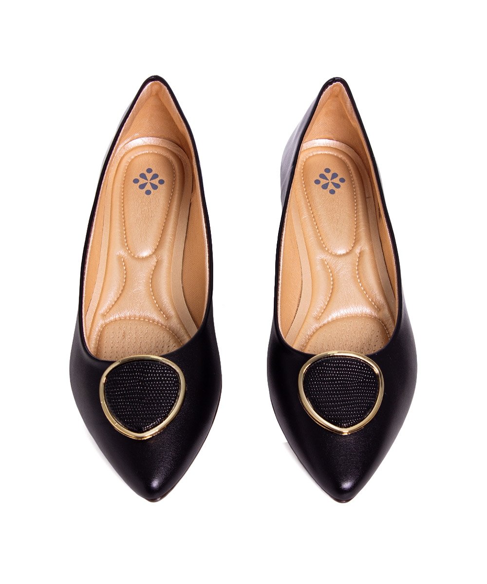 Sapatilha Feminina Pixolé Bico Fino Preto Preto 4