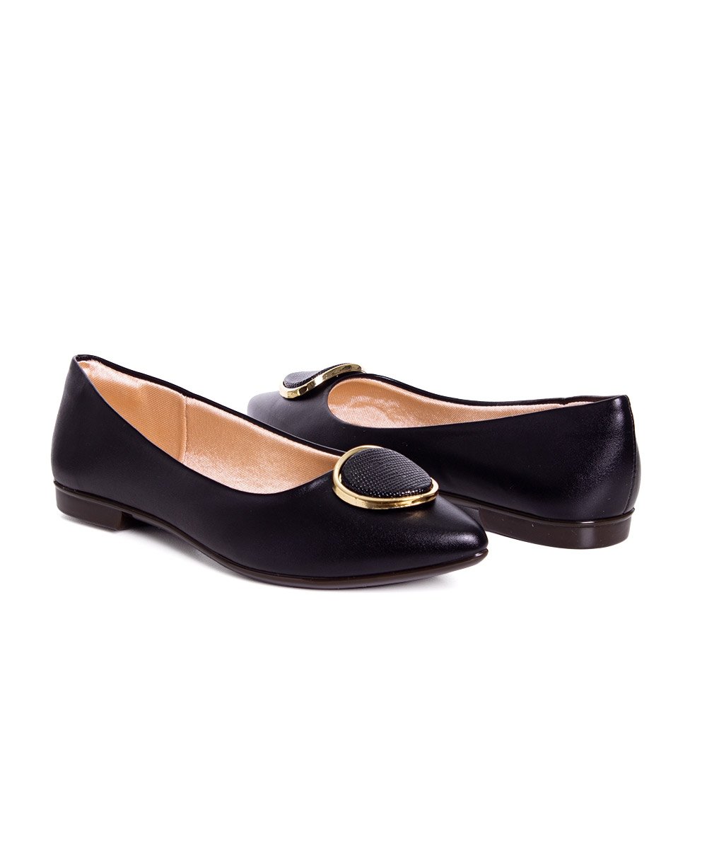 Sapatilha Feminina Pixolé Bico Fino Preto Preto 5
