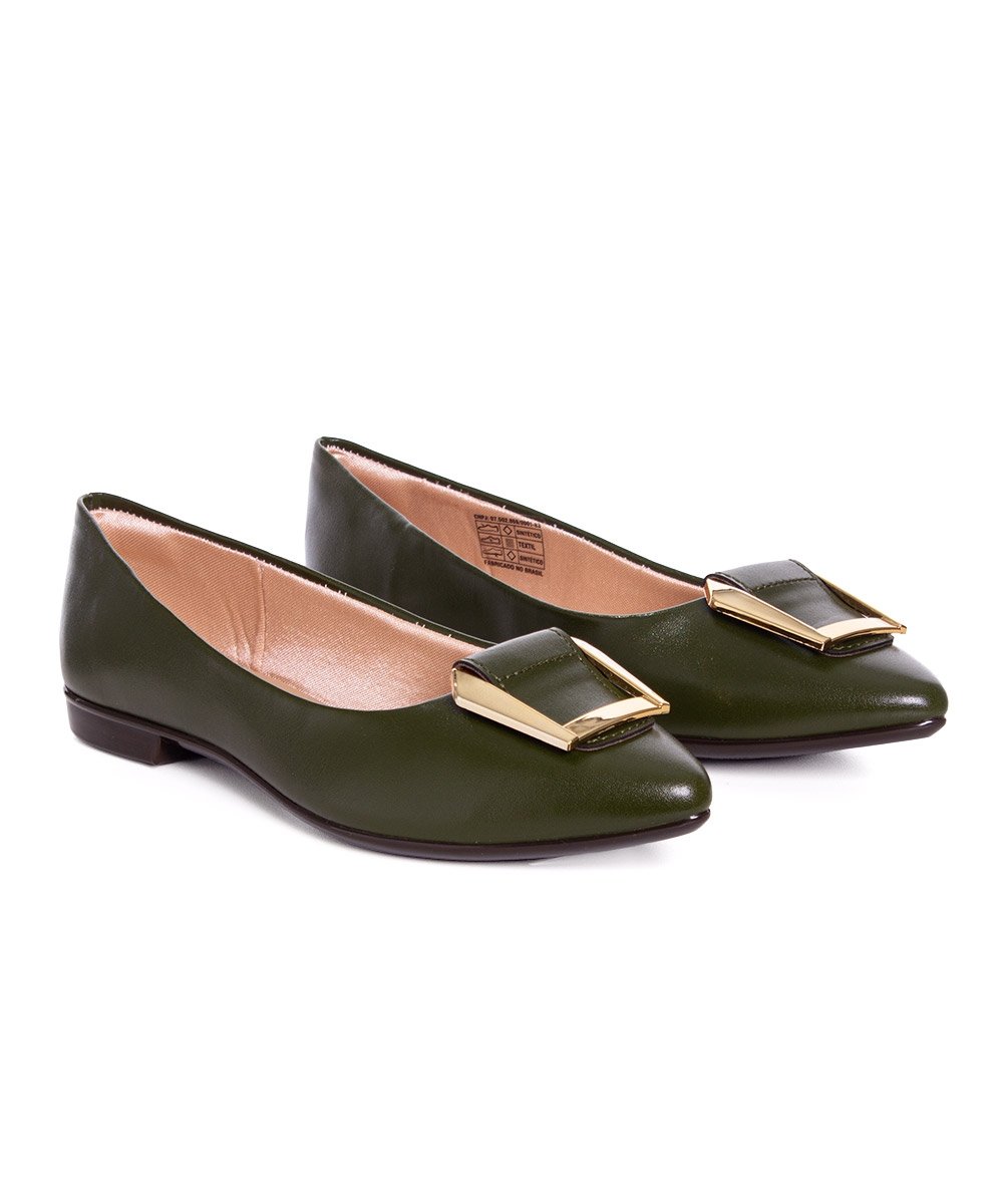 Sapatilha Pixolé Bico Fino Confort Verde Verde 3