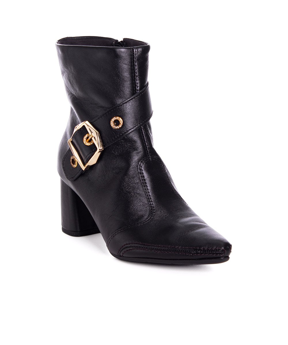 Bota Cano Curto Ramarim Total Comfort Couro 2659103 Preto Preto 2