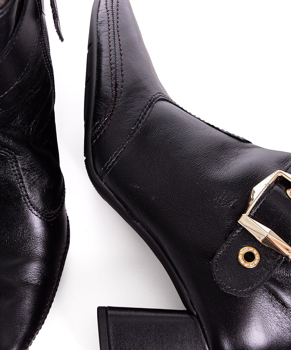 Bota Cano Curto Ramarim Total Comfort Couro 2659103 Preto Preto 5