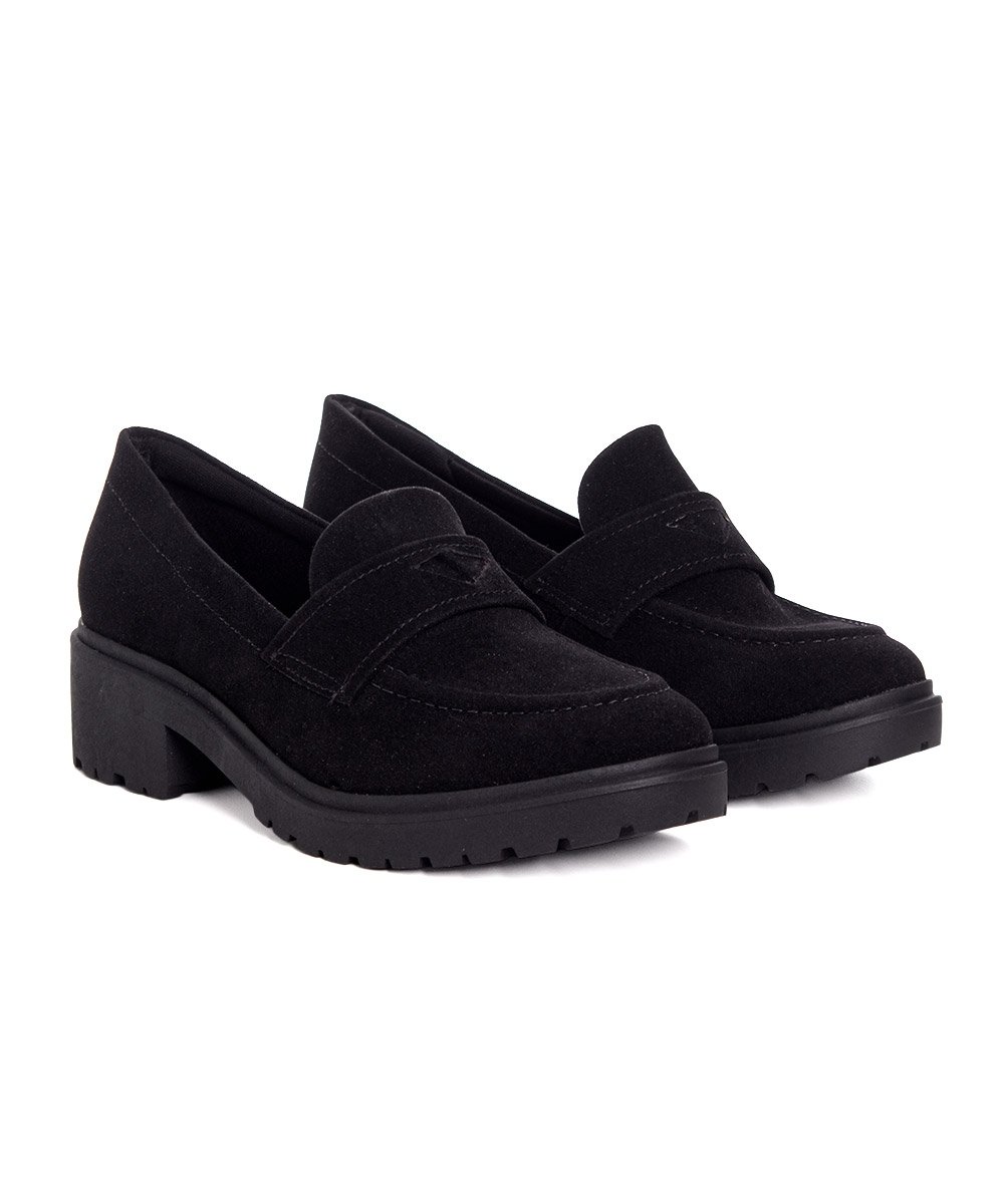 Mocassim Feminino Quiz Salto Tratorado Preto Preto 3