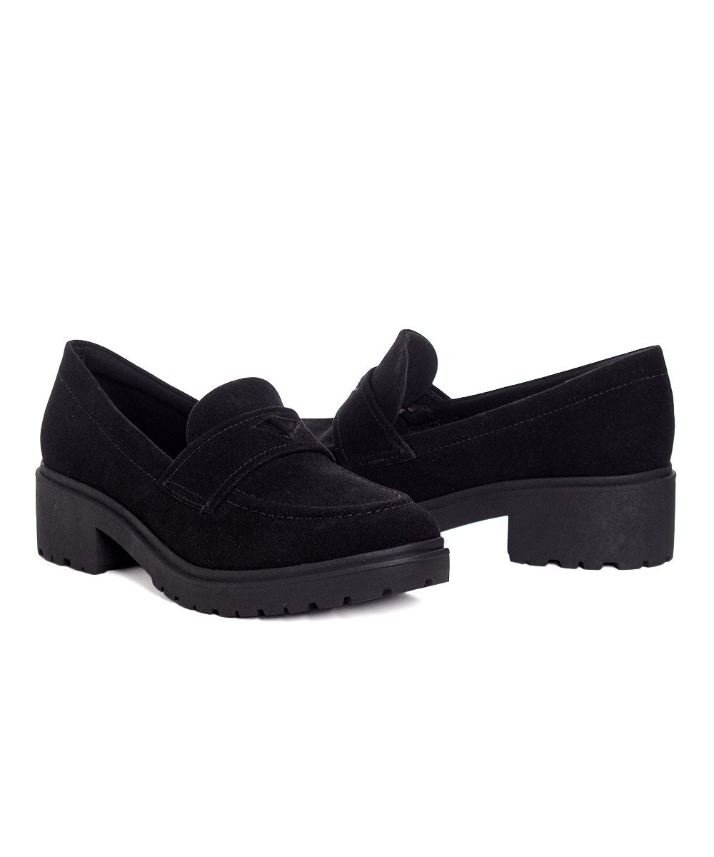 Mocassim Feminino Quiz Salto Tratorado Preto Preto 5
