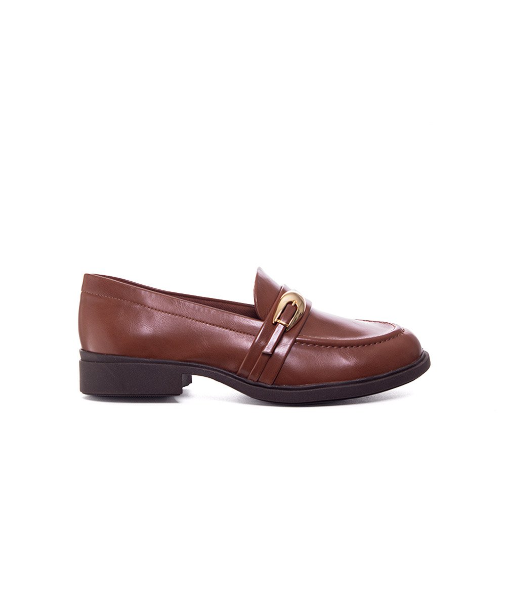 Mocassim Feminino Quiz Salto Bloco Caramelo