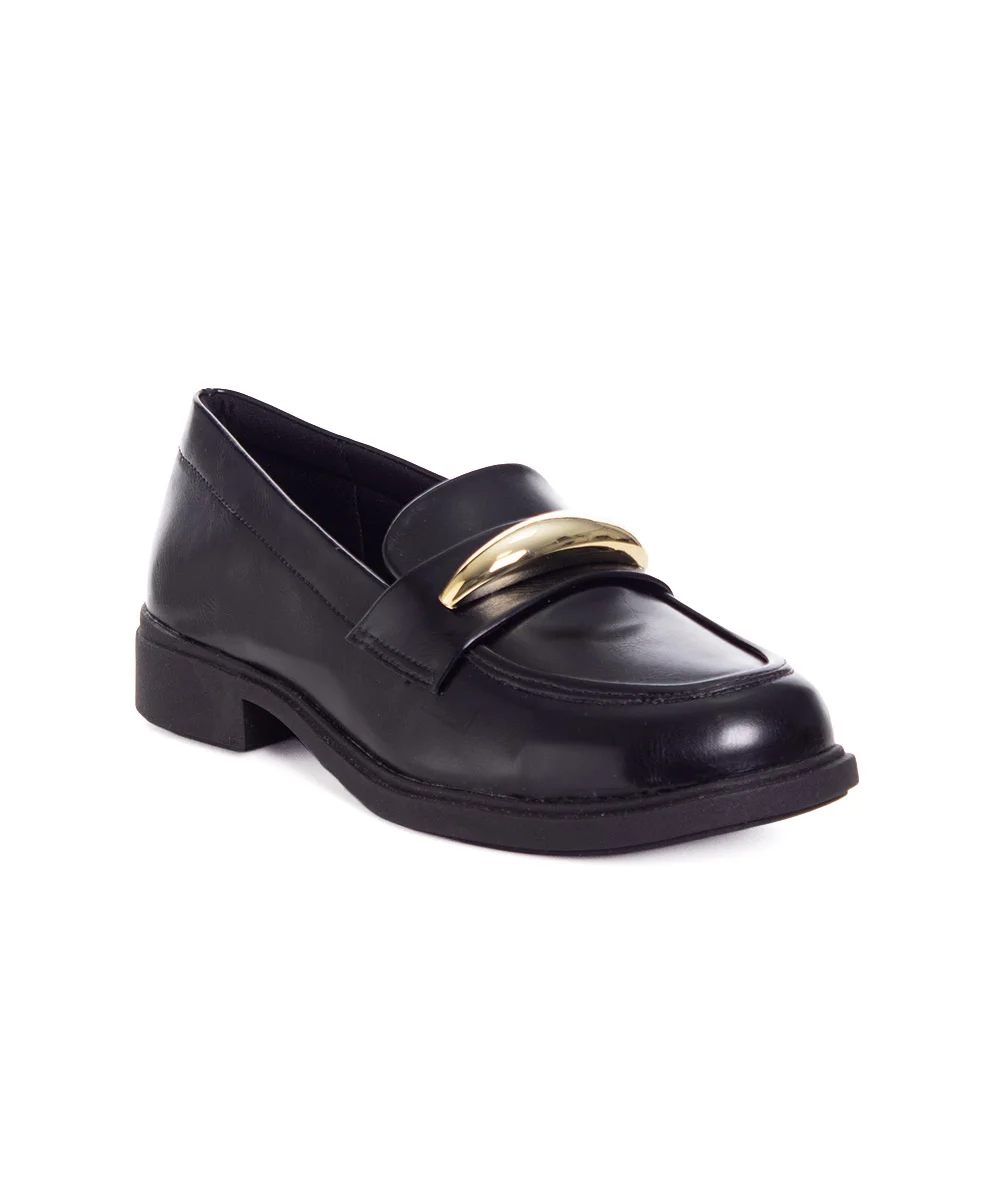 Mocassim Feminino Quiz Salto Bloco Preto Preto 2