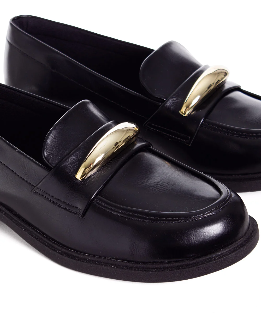 Mocassim Feminino Quiz Salto Bloco Preto Preto 5