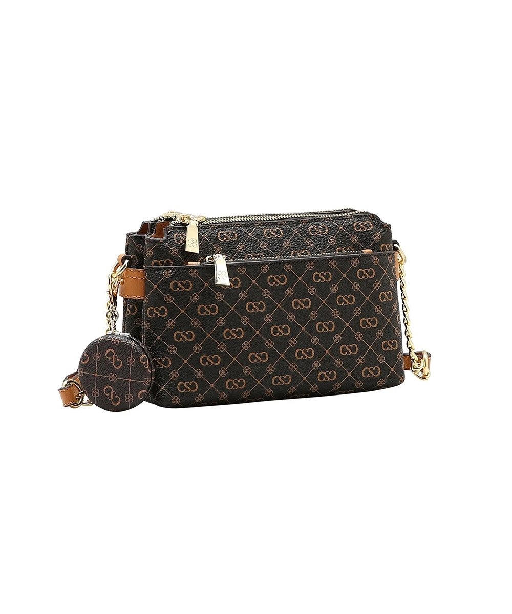 Bolsa Transversal Chenson Monograma Elegance Café