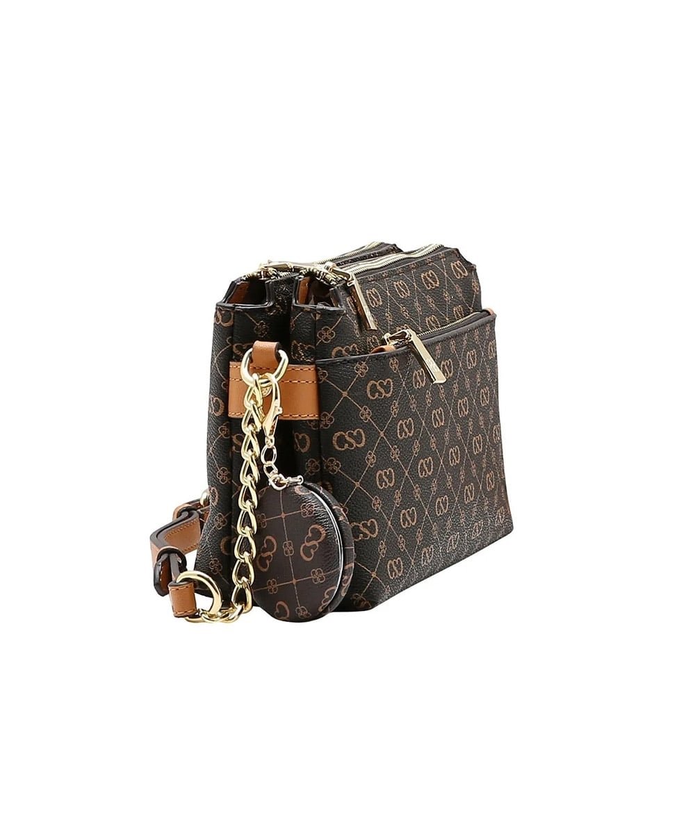 Bolsa Transversal Chenson Monograma Elegance Café Café 2