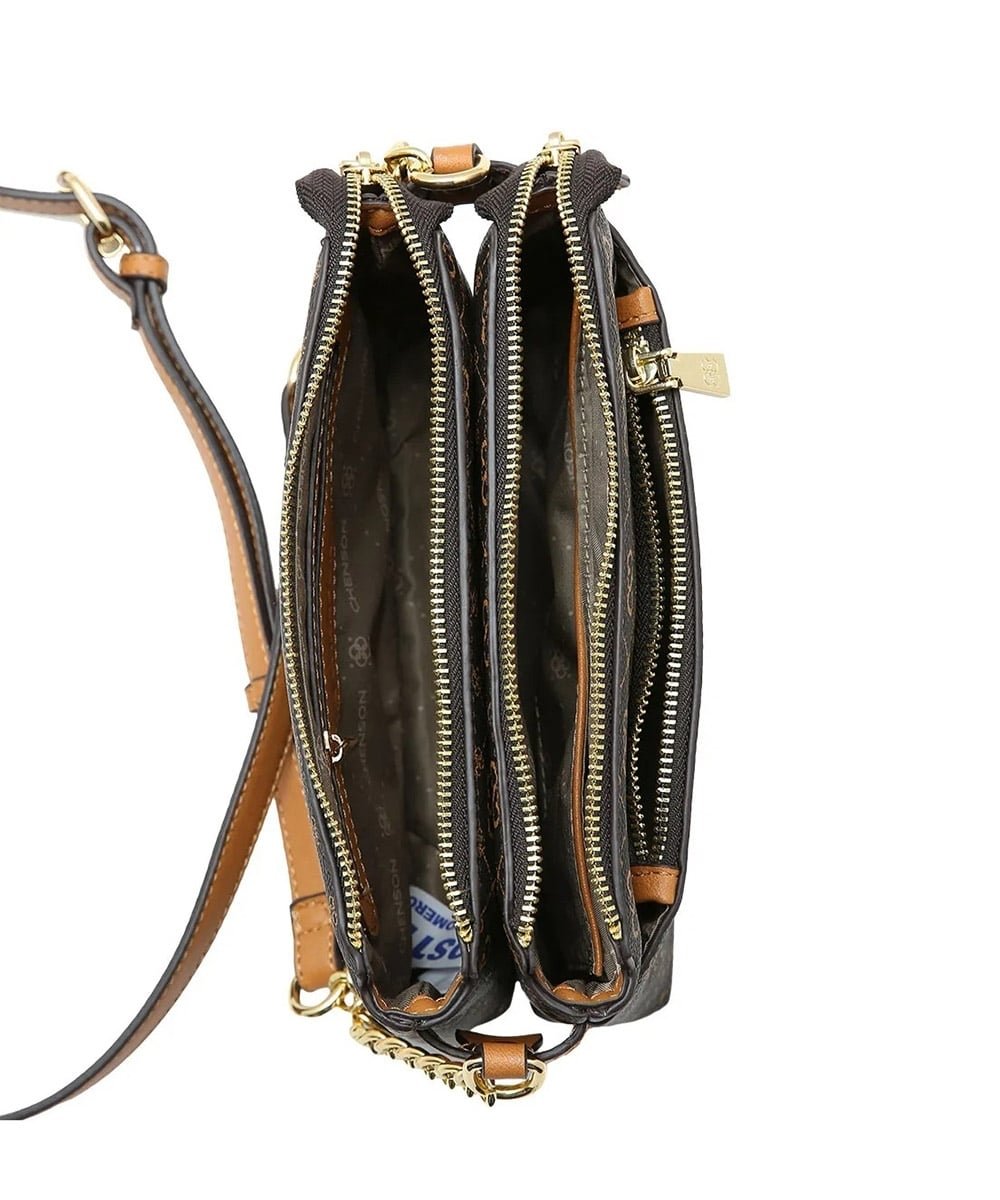 Bolsa Transversal Chenson Monograma Elegance Café Café 4