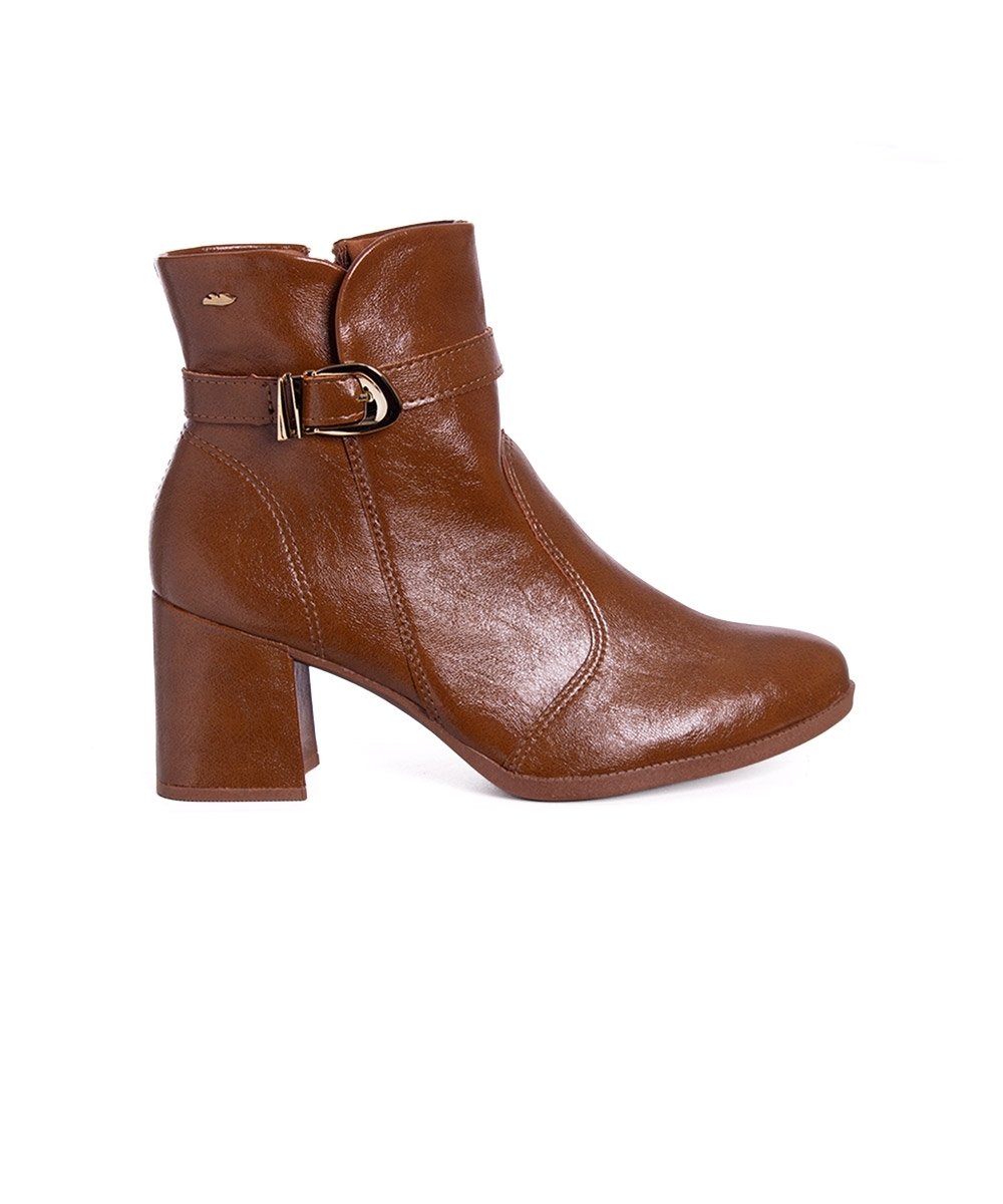 Bota Cano Curto Dakota Salto Bloco Castanho
