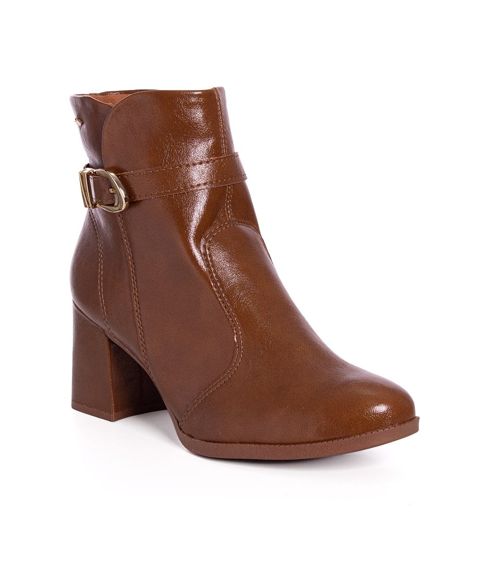 Bota Cano Curto Dakota Salto Bloco Castanho Marrom 2