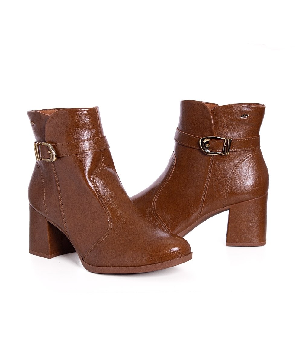 Bota Cano Curto Dakota Salto Bloco Castanho Marrom 5